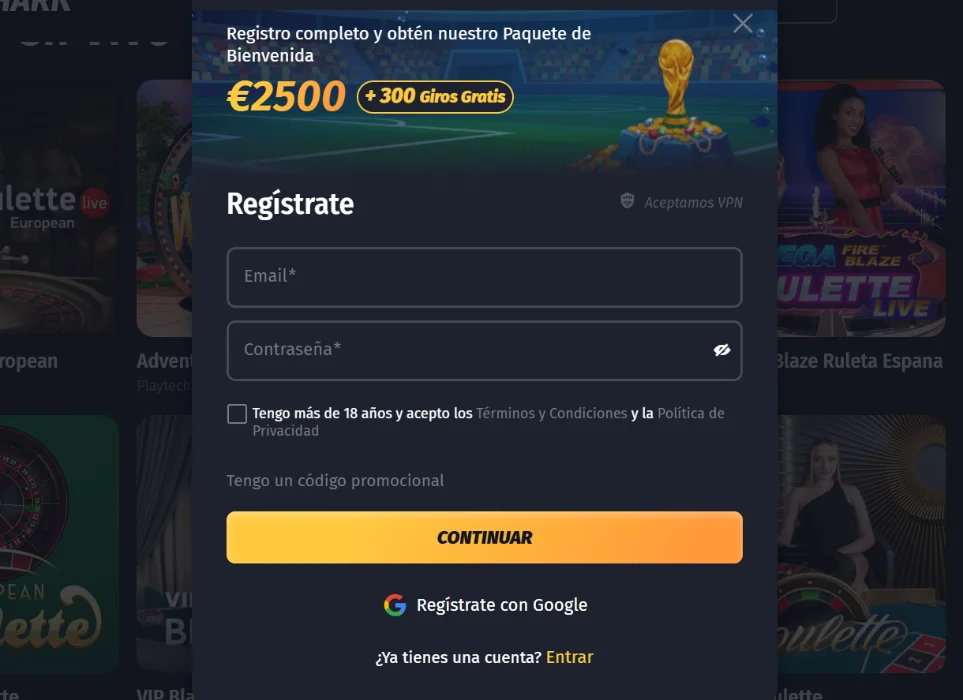 Winshark Casino Registro e inicio de sesión Winshark Casino Registro e inicio de sesión